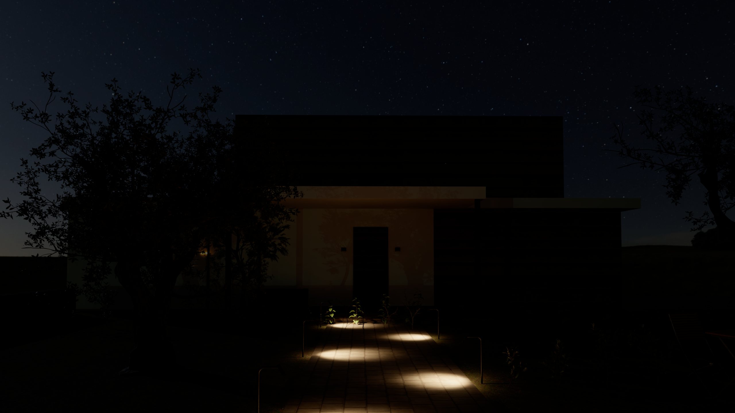 Facciata e giardino illuminato solo da Bollard SL0072