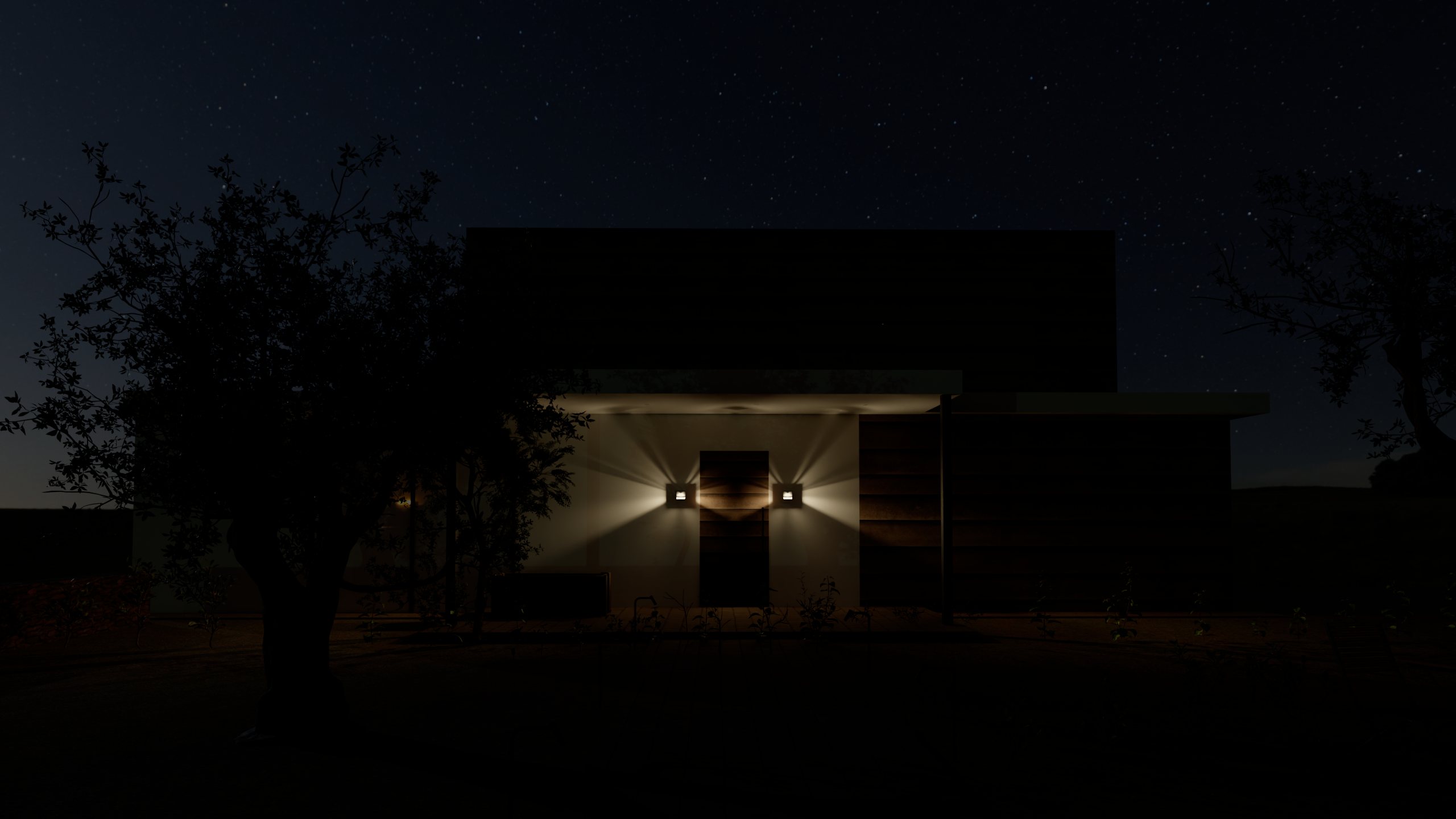 Facciata e giardino illuminato solo da Oval Outdoor WL0075