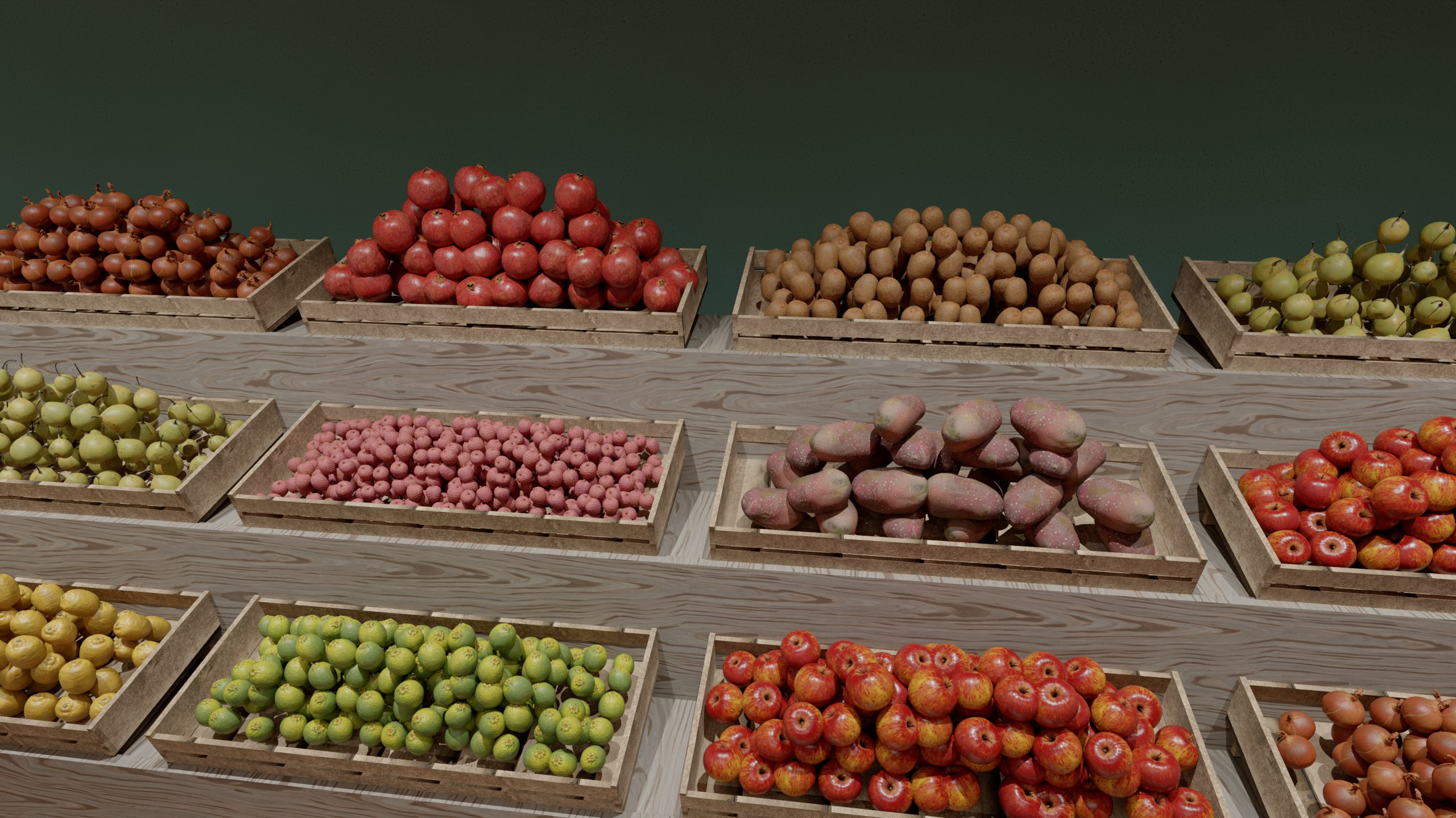 Greengrocer under a 3000 K LED of Ra 97
