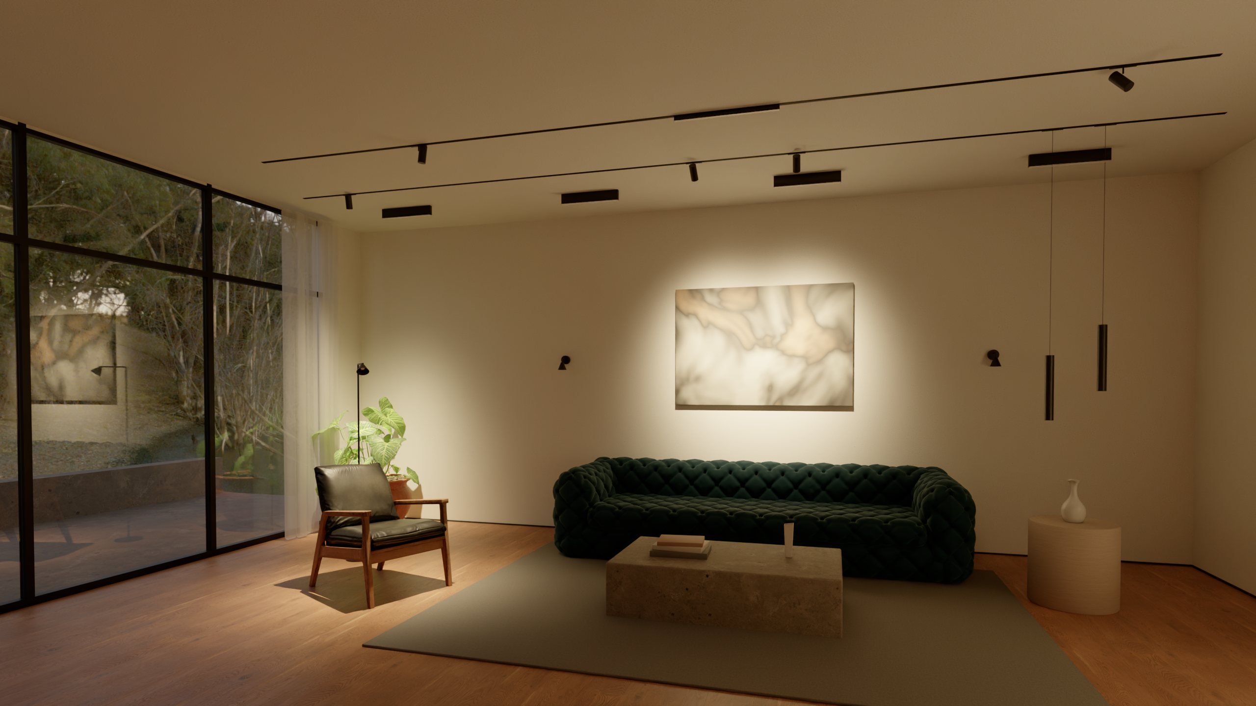 Living room lit by Spotlight CX-8121 alone